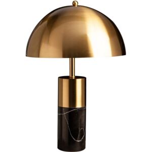 Moebel Living Zlato černá kovová stolní lampa Adore s mramorovou podstavou
