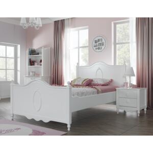 Bílá studentská postel 120x200 v rustikálním stylu Rose