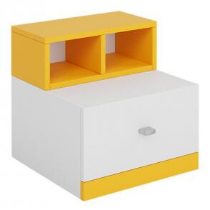 Noční stolek Oblada OB17, Barva: bílý / žlutý Mirjan24 5903211039553