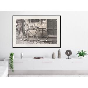 Plakát v rámu - Staré kolo - Old Bicycle 30x20 Černý rám s passe-partout