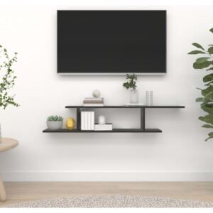 Nástěnná TV police černá 125 x 18 x 23 cm dřevotříska