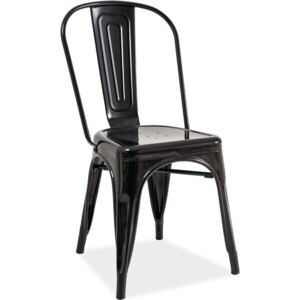 Jídelní kovová židle LOFT černá