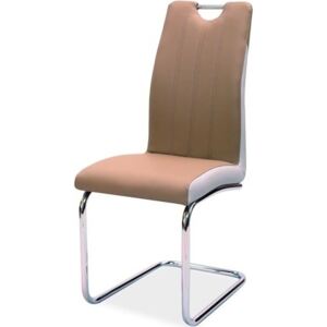 Jídelní čalouněná židle H-342 cappuccino/světlá šedá