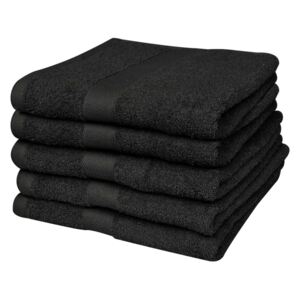Sada ručníků na ruce 5 ks - bavlna - 500 g/m² - černá | 50x100 cm