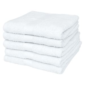 Sada ručníků na ruce 5 ks - bavlna - 500 g/m² - bílá | 50x100 cm