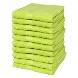 Sada ručníků pro hosty 10 ks - bavlna - 500 g/m² - zelená | 30x50 cm