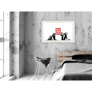 Plakát v rámu - Banksy: Sale Ends - Banksy: Sale Ends 90x60 Bílý rám s passe-partout