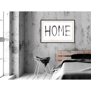 Plakát v rámu - Jednoduše doma (vodorovný) - Simply Home 45x30 Černý rám s passe-partout
