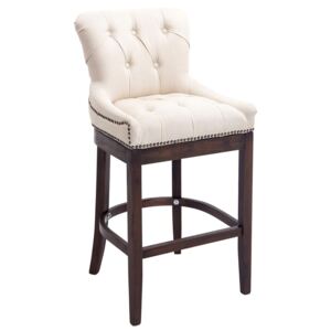 Barová židle Buckingham látka, dřevěné nohy tmavá antik Barva Krémová