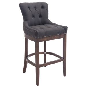 Barová židle Buckingham látka, dřevěné nohy tmavá antik Barva Tmavě šedá