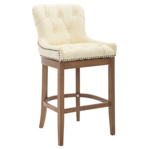 Barová židle Buckingham ~ kůže, dřevěné nohy světlá antik Barva Krémová