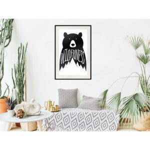 Plakát v rámu - Divoký medvěd - Wild Bear 20x30 Černý rám s passe-partout