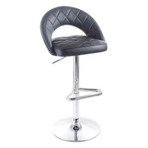 G21 Barová židle Victea koženková, prošívaná black