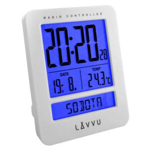 LAVVU Digitální budík řízený rádiovým signálem LAVVU Duo White s češtinou LAR0020