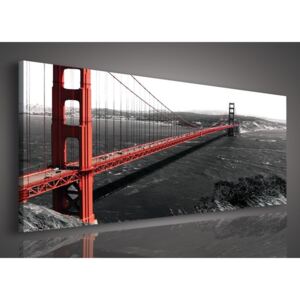 Postershop Obraz na plátně: Golden Gate Bridge (1) - 145x45 cm