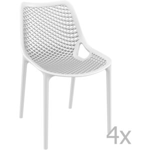 Sada 4 bílých zahradních židlí Resol Grid Simple