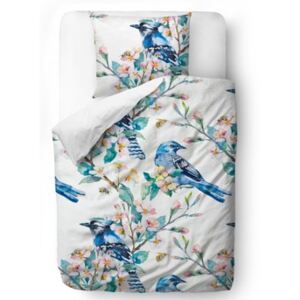 Povlečení blue birds blanket: 135 x 200 cm pillow: 80 x 80 cm