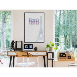 Plakát v rámu - Pastelová Paříž - Pastel Paris 20x30 Černý rám