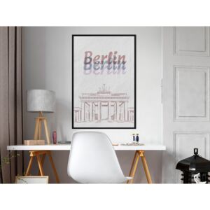 Plakát v rámu - Pastelový Berlín - Pastel Berlin 20x30 Černý rám