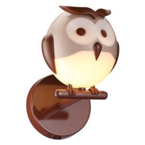 MILAGRO OWL 245 hnědá, Dětské nástěnné svítidlo