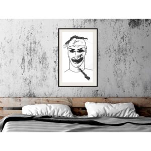 Plakát v rámu - Děsivý klaun - Scary Clown 20x30 Černý rám s passe-partout