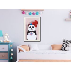 Plakát v rámu - Šťastná Panda - Happy Panda 20x30 Černý rám s passe-partout