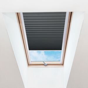 Plisé roleta na střešní okna, Průsvitná, Tmavě šedá, P 011 , 80 x 50 cm