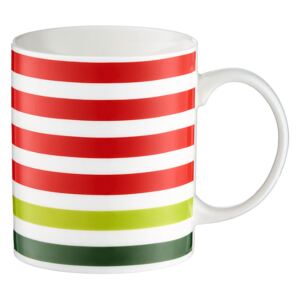 Porcelánový hrnek Juicy Red & Green Stripes 350 ml DOMOTTI
