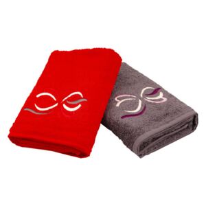 Vesna | Set ručníků 50x100 cm DARINA červený a šedý