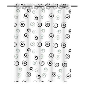Koupelnový závěs Spirals bílo-černý 150x200