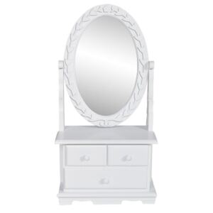 Toaletní stolek s oválným sklopným zrcadlem | MDF