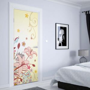 GLIX Fototapeta na dveře - Floral Pattern | 91x211 cm