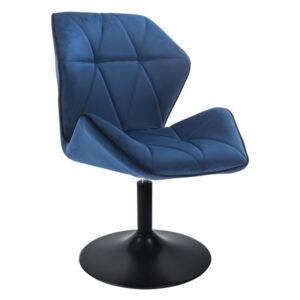 Židle MILANO MAX VELUR na černém talíři - modrá