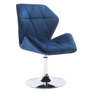 Židle MILANO MAX VELUR na stříbrném talíři - modrá