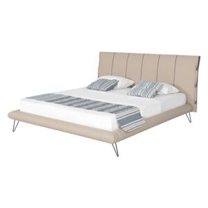 Béžová postel z umělé kůže 180 x 200 cm BETIN