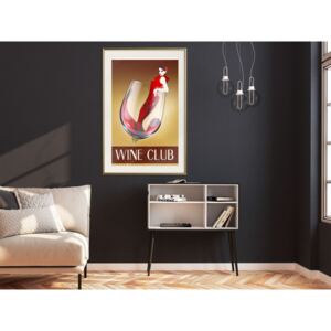 Plakát v rámu - Žena je jako víno - Woman is Like a Wine 20x30 Zlatý rám s passe-partout