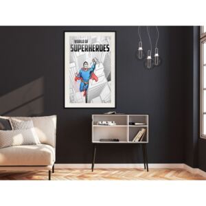 Plakát v rámu - Superhrdina - Superhero 20x30 Černý rám s passe-partout