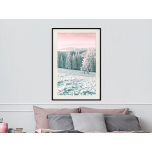 Plakát v rámu - Mrazivá krajina - Frosty Landscape 20x30 Černý rám s passe-partout
