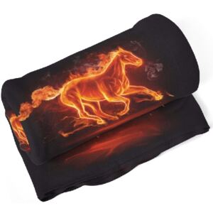 IMPAR Fleecová deka Plamenný kůň 150x120 cm (Rozměr : 150 x 120 cm)