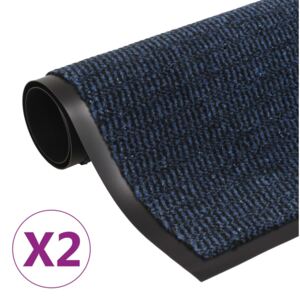 Protiprachové obdélníkové rohožky 2 ks | 90x150 cm | modré