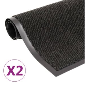 Protiprachové obdélníkové rohožky 2 ks | 90x150 cm | černé