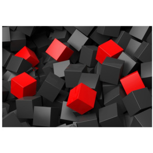 Samolepící fólie Černo - červené kostky 3D 200x135cm S-OK3704A_1AL