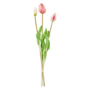 Butlers FLORISTA Tulipán "Real Touch" 47 cm set 3 ks - sv. růžová