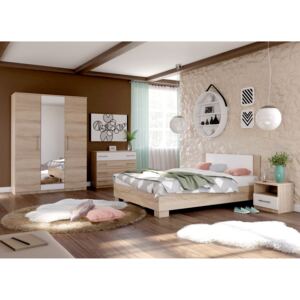 Ložnice Avrora 5, s postelí 160x200 cm, dub sonoma /bílá