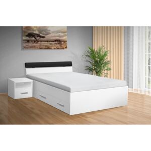 Nabytekmorava postel s úložným prostorem RAMI - M 140x200 cm barva lamina: Bílá 113, matrace: bez matrace
