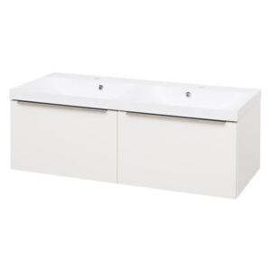 MEREO - Mailo, koupelnová skříňka, umyvadlo z litého mramoru ,bílá, 4 zásuvky, 1210x580x458 mm (CN513M)