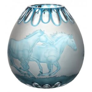 Váza Koně, barva azurová, výška 280 mm