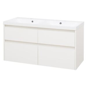 MEREO - Opto, koupelnová skříňka, umyvadlo z litého mramoru, bílá, 4 zásuvky, 1210x580x458 mm (CN913M)