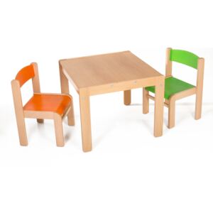 Hajdalánek Dětský stolek LUCAS + židličky LUCA (oranžová, zelená) LUCASLUCAZEOR