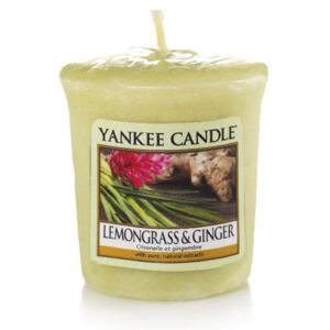 Yankee Candle - votivní svíčka Lemongrass & Ginger 49g (Čerstvá a čistá směs jemné citrónové trávy a právě rozkrojeného zázvoru. Absolutně osvěžující!)